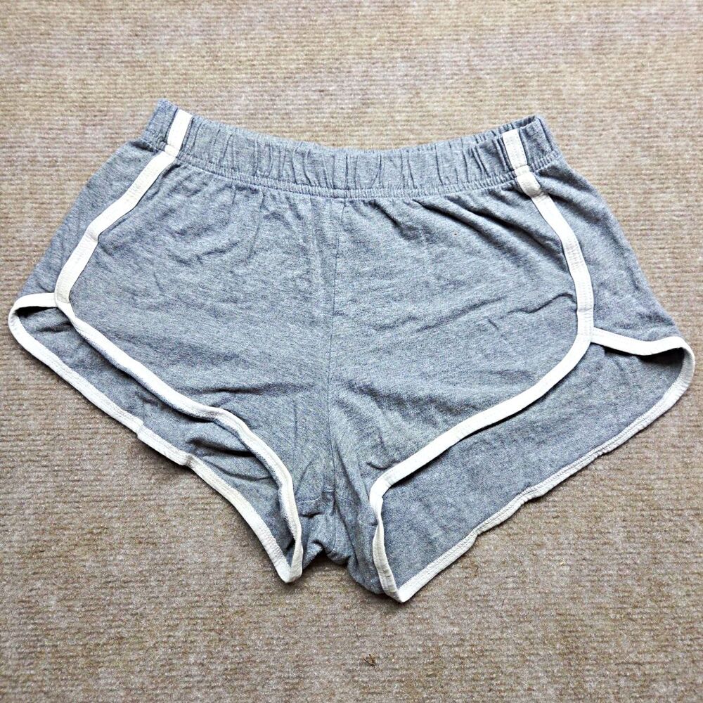 Aéropostale Heather Gray w/ white trim classic knit retro dolphin shorts Size S